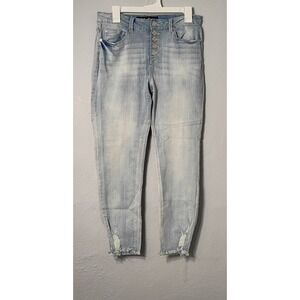 Indigo Rein Light Wash Distressed‎ Ripped Stretch High Rise Jeans Womens 11